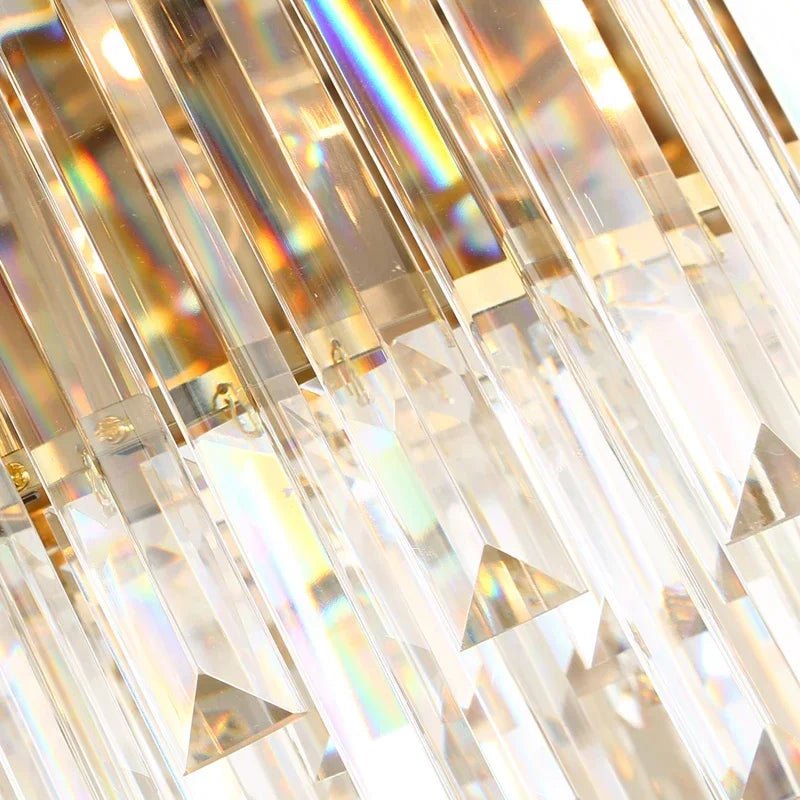 Modern Gold & Black Crystal Chandelier LED Pendant Light for Living Room & Hotel Elegance