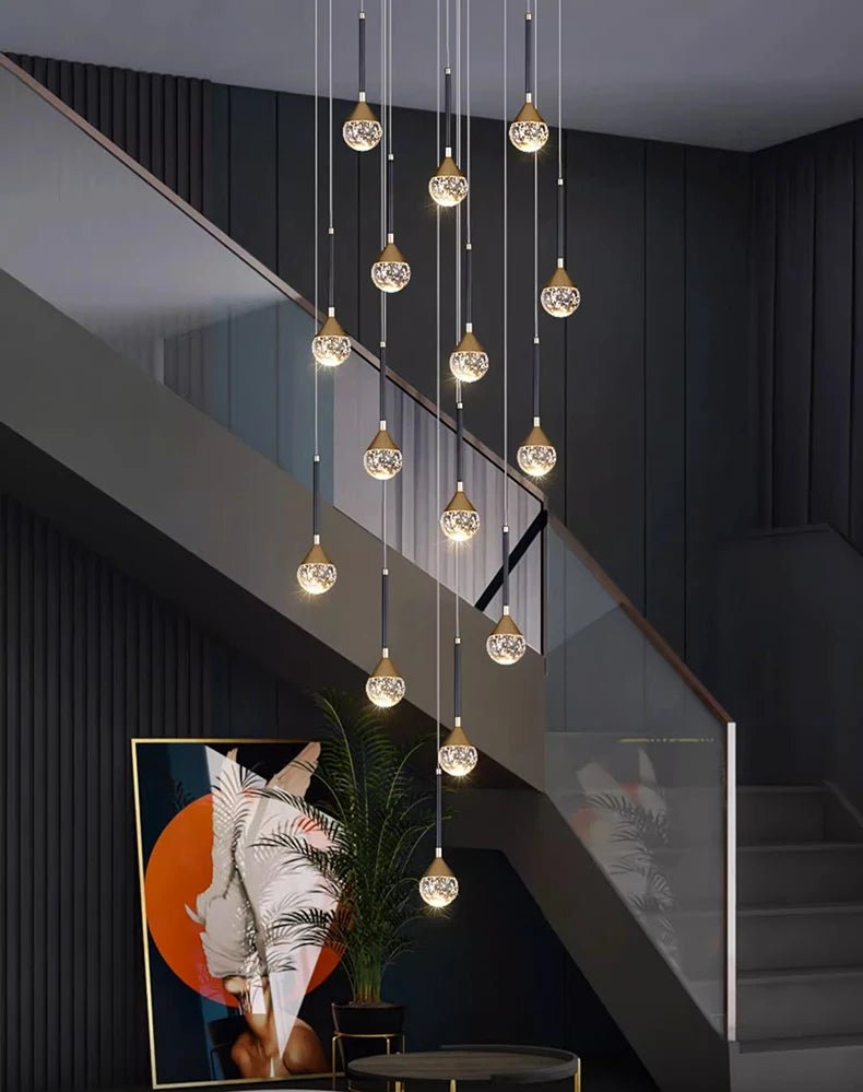 Nordic Crystal Pendant Lamp With Modern Hanging Light Chandelier for Dining & Living Room