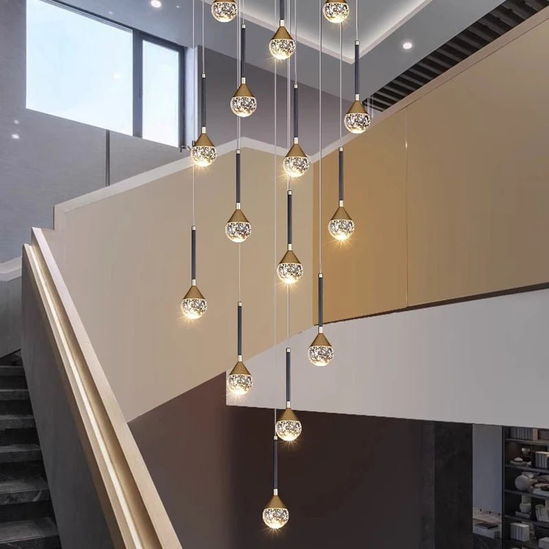 Nordic Crystal Pendant Lamp With Modern Hanging Light Chandelier for Dining & Living Room