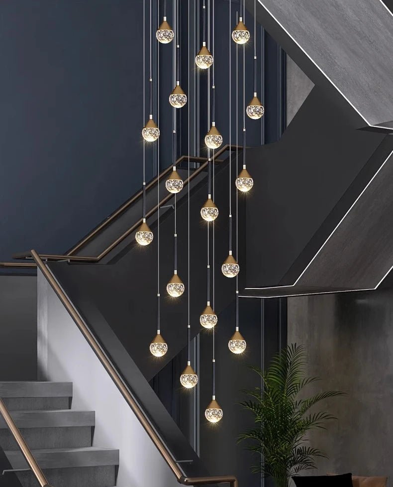 Nordic Crystal Pendant Lamp With Modern Hanging Light Chandelier for Dining & Living Room