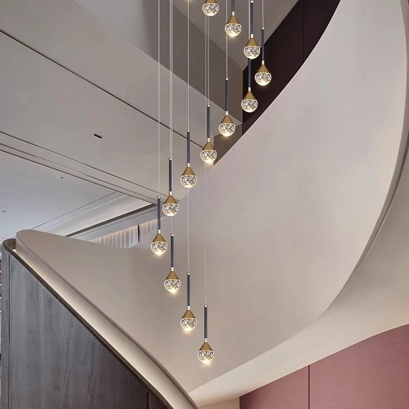 Nordic Crystal Pendant Lamp With Modern Hanging Light Chandelier for Dining & Living Room