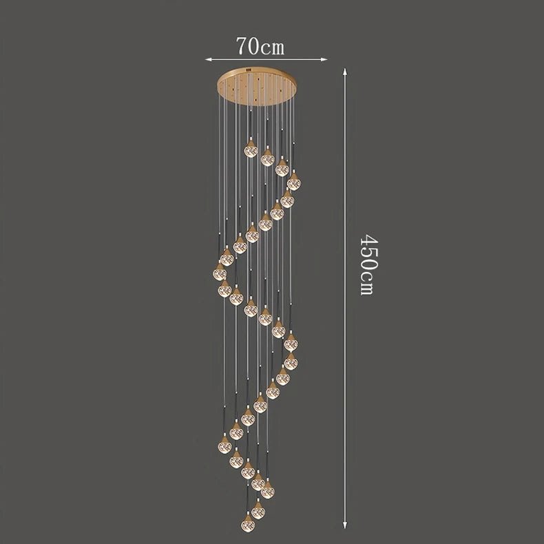 Nordic Crystal Pendant Lamp With Modern Hanging Light Chandelier for Dining & Living Room