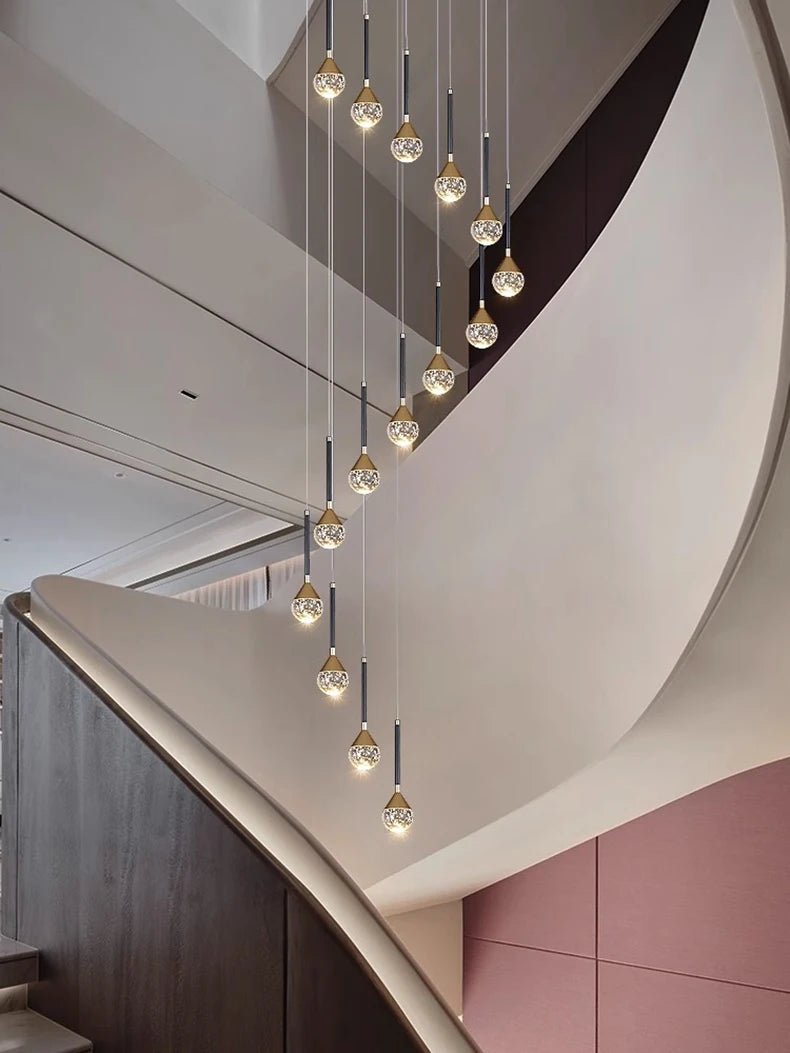 Nordic Crystal Pendant Lamp With Modern Hanging Light Chandelier for Dining & Living Room
