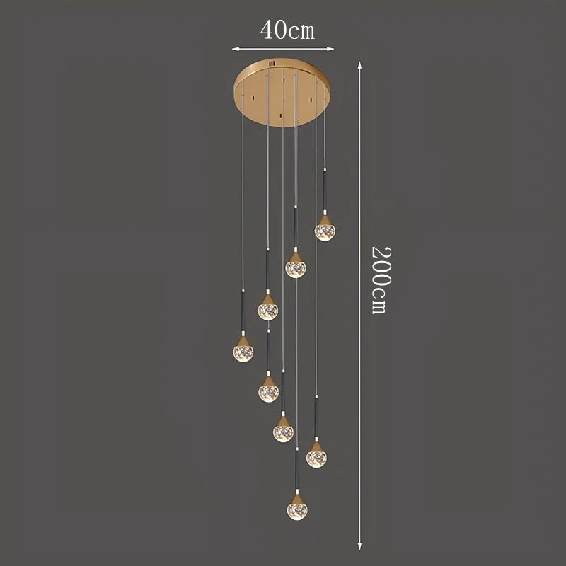 Nordic Crystal Pendant Lamp With Modern Hanging Light Chandelier for Dining & Living Room