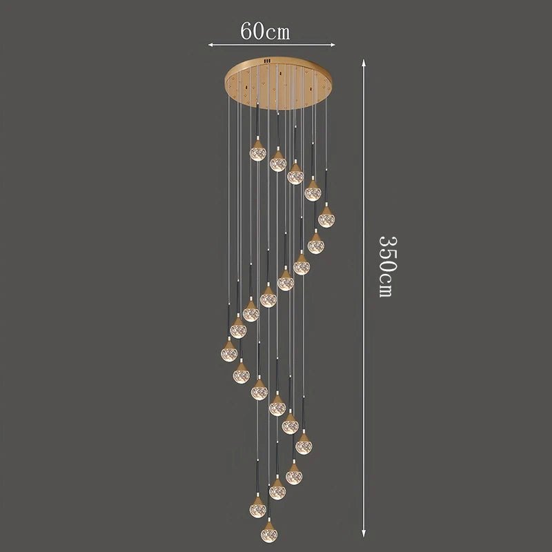 Nordic Crystal Pendant Lamp With Modern Hanging Light Chandelier for Dining & Living Room