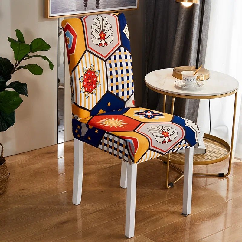 Printed Elastic Chair Covers Washable & Stylish for Home, Hotel & Office