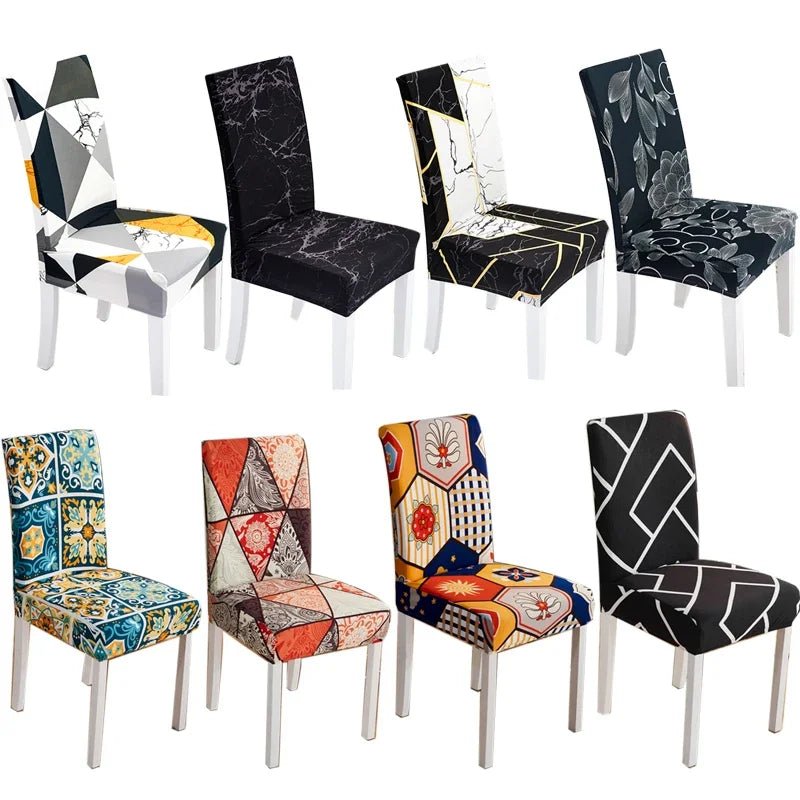 Printed Elastic Chair Covers Washable & Stylish for Home, Hotel & Office