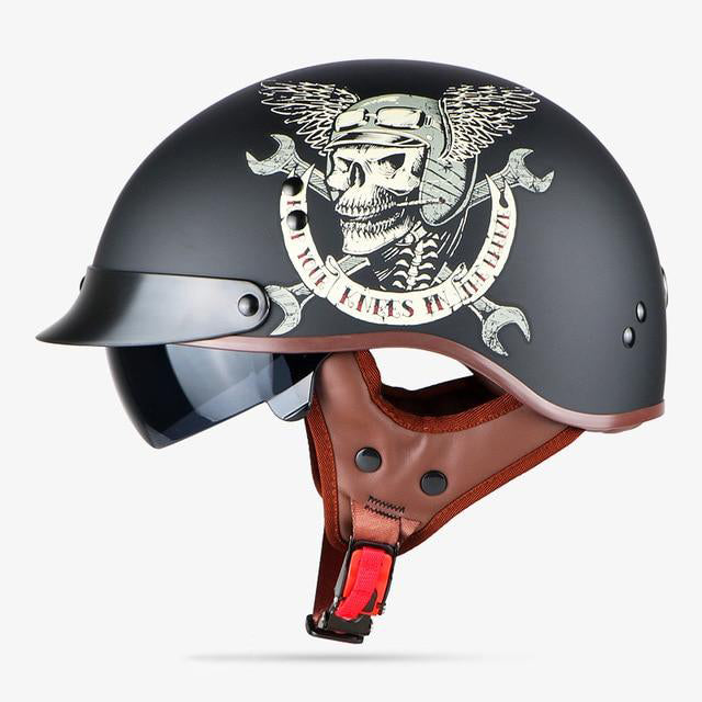 Skull Design Open Face Helmet for Bikers