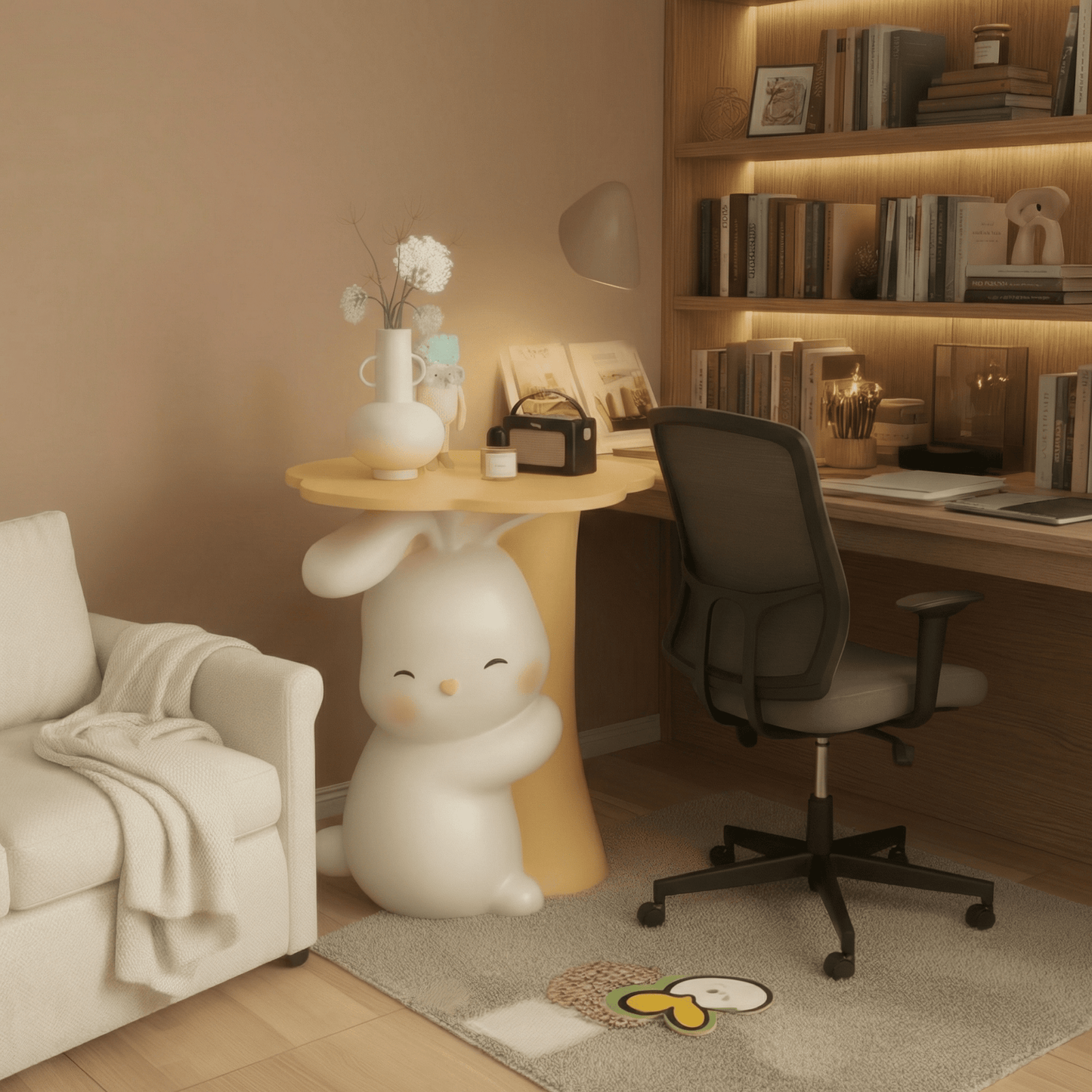 Rabbit Sculpture Coffee Table For Living Room & Modern Homes