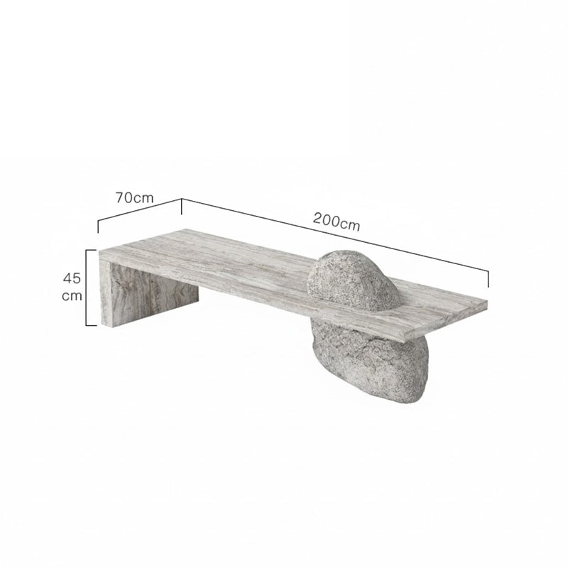 Wabi Sabi Zen Tea Table With Minimalist Marble Desk for Living Room, Office & Meditation Spaces