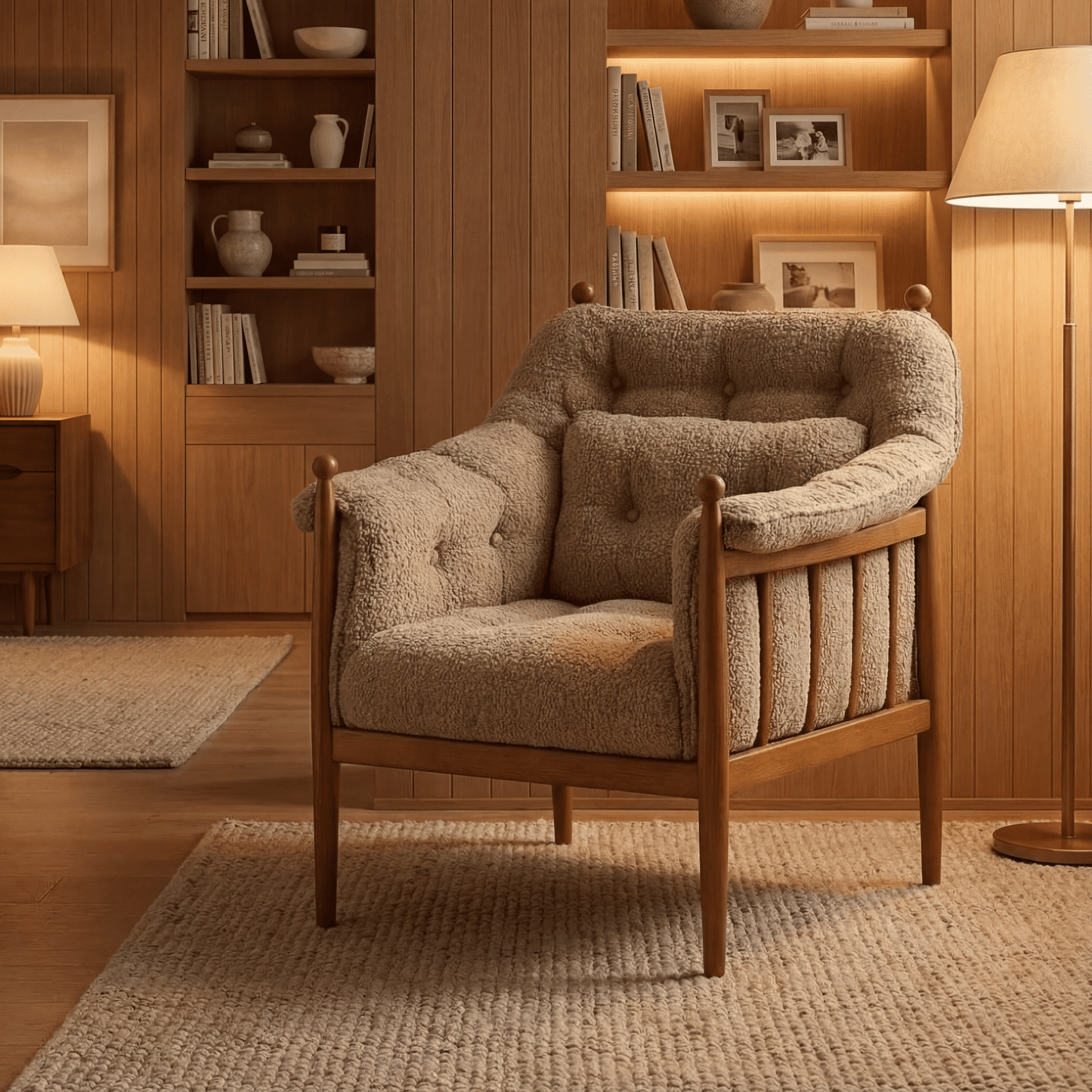 Stylish & Comfy Wooden Lounge Chair For Living Room & Other Spaces”