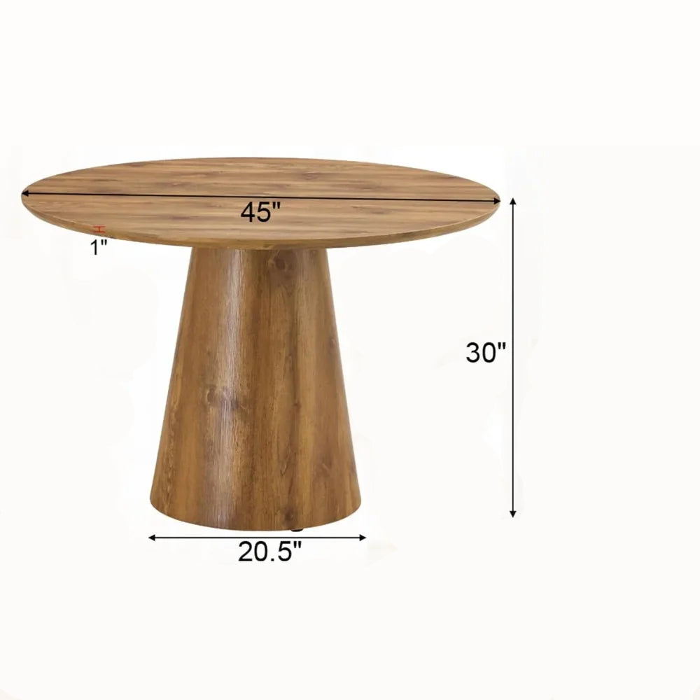 Luxury Wood Texture Round Dining Table Perfect for Kitchens, Dining Rooms & Apartments