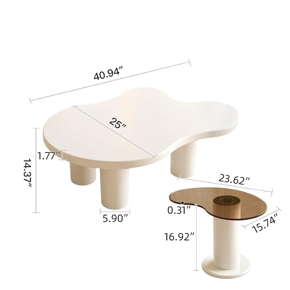 Modern Nesting Coffee Table Set with Tempered Glass Tops for Living Rooms & Apartments