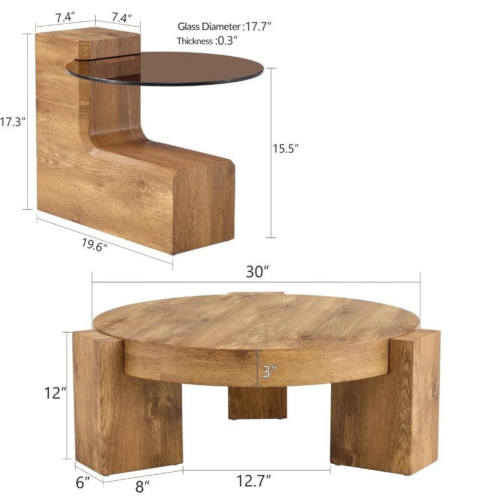 Modern Round Nesting Tables with Sleek MDF Tops for Living Room & Offices