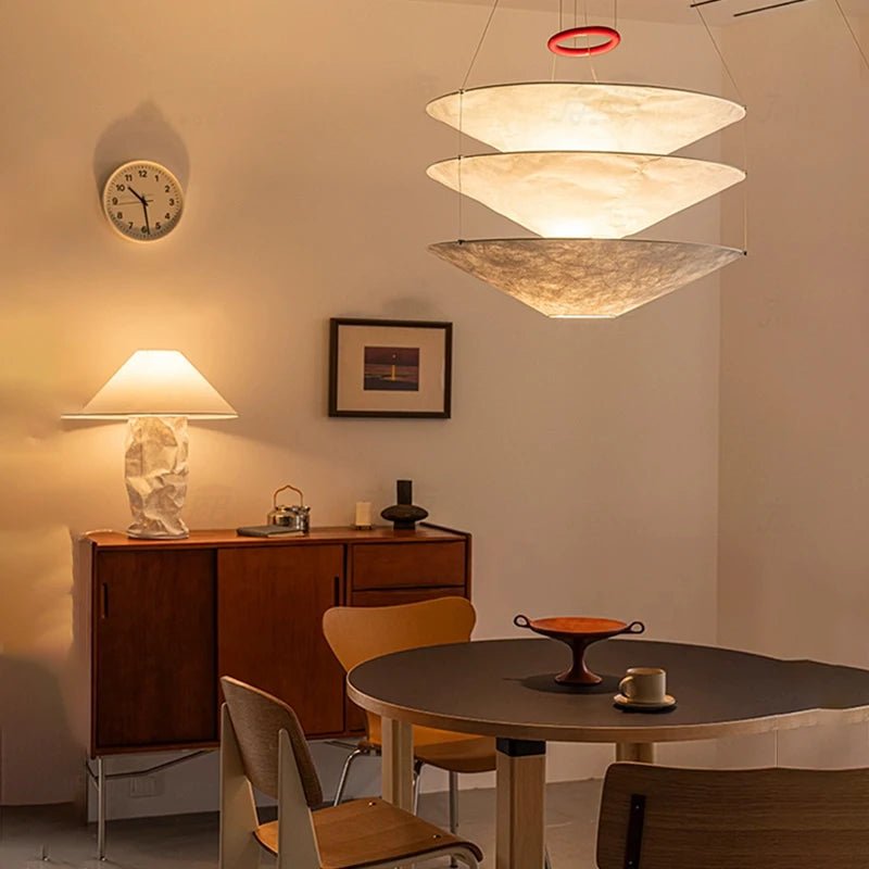 Wabi-Sabi Dupont Paper Pendant Lamp for Living, Dining, and Bedroom