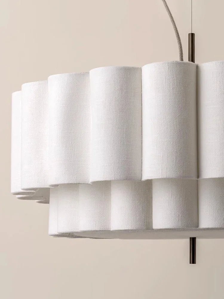 Wabi Sabi Fabric Chandelier Elegant Hanging Lamp for Modern Living & Bedroom Spaces