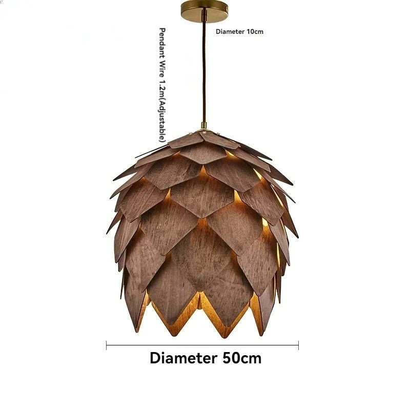 Wooden Pine Cone Chandelier Famous Art Light for Luxury Cafés & Dining Spaces
