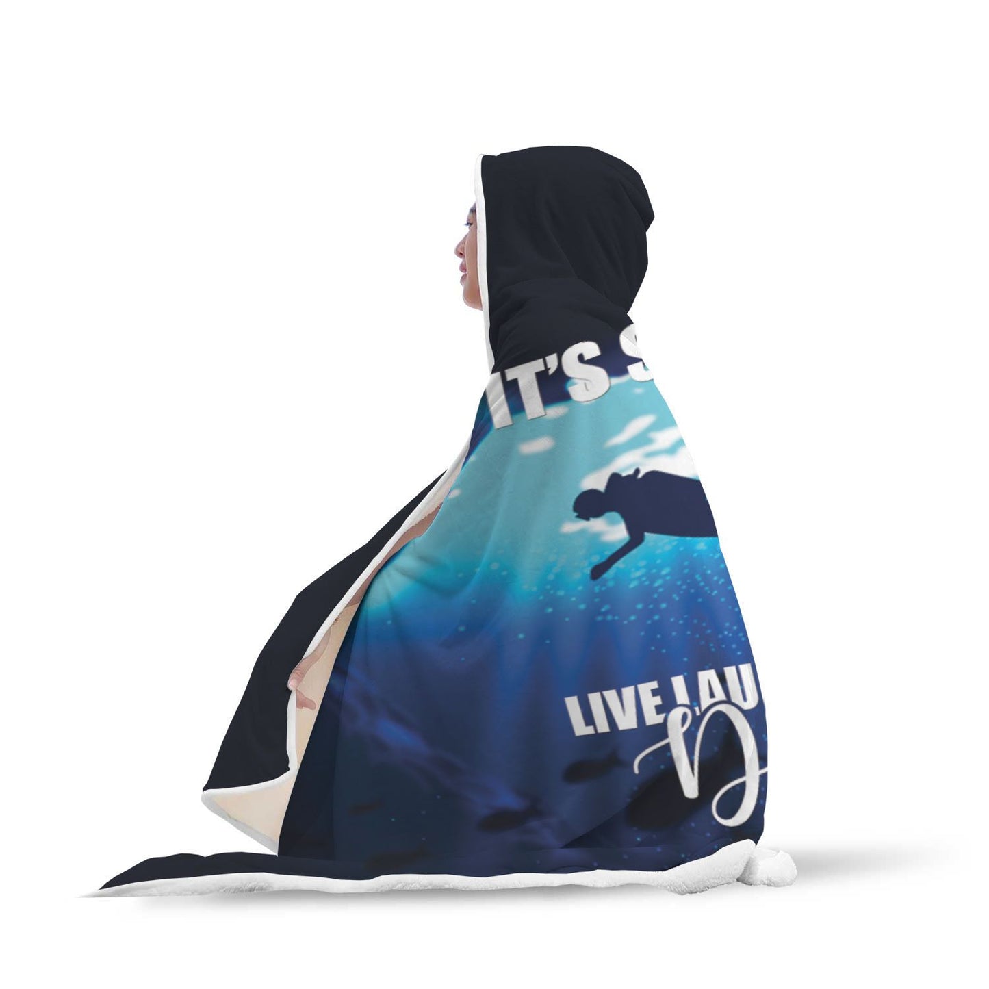 Live Laugh Love Dive! Hooded Blanket - Perfenq