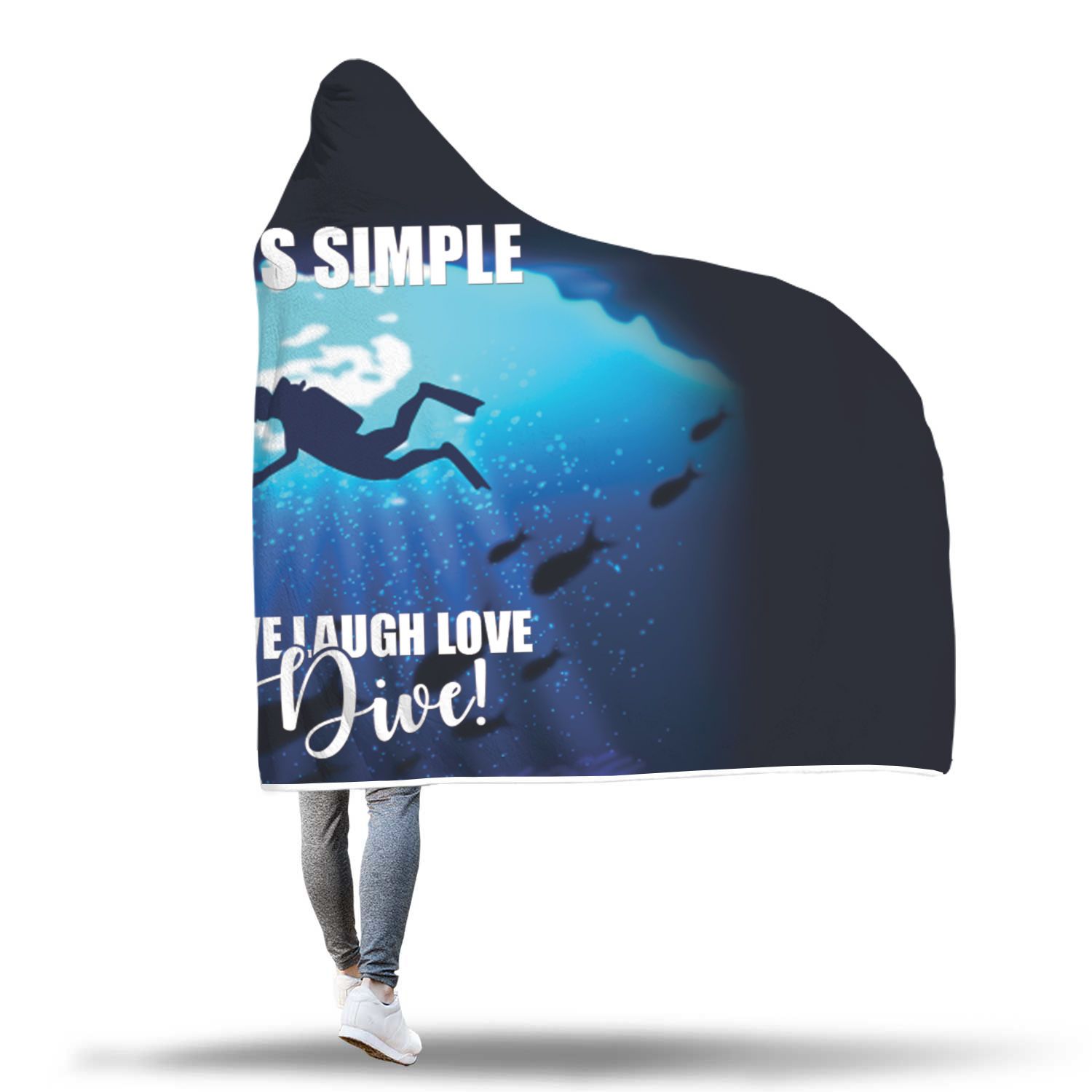 Live Laugh Love Dive! Hooded Blanket - Perfenq