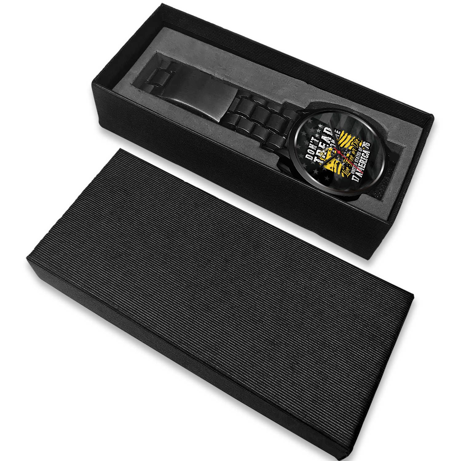 Don't Tread on Me Custom Stainless Steel Watch - Perfenq