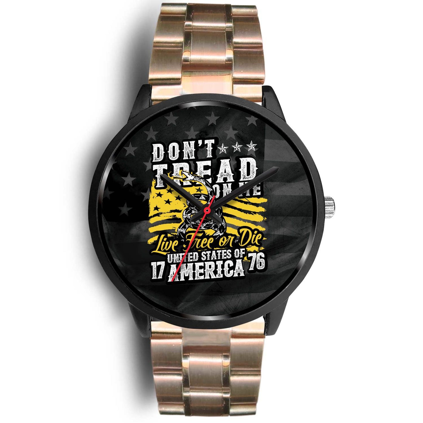 Don't Tread on Me Custom Stainless Steel Watch - Perfenq