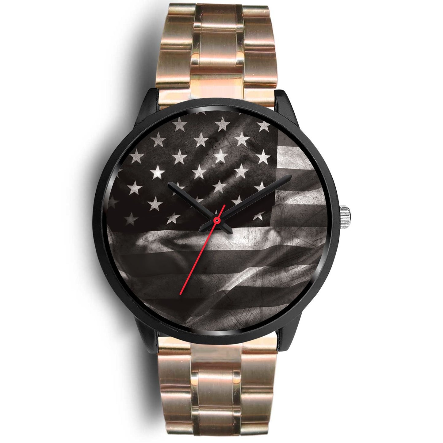 USA Black Custom Stainless Steel Watch - Perfenq
