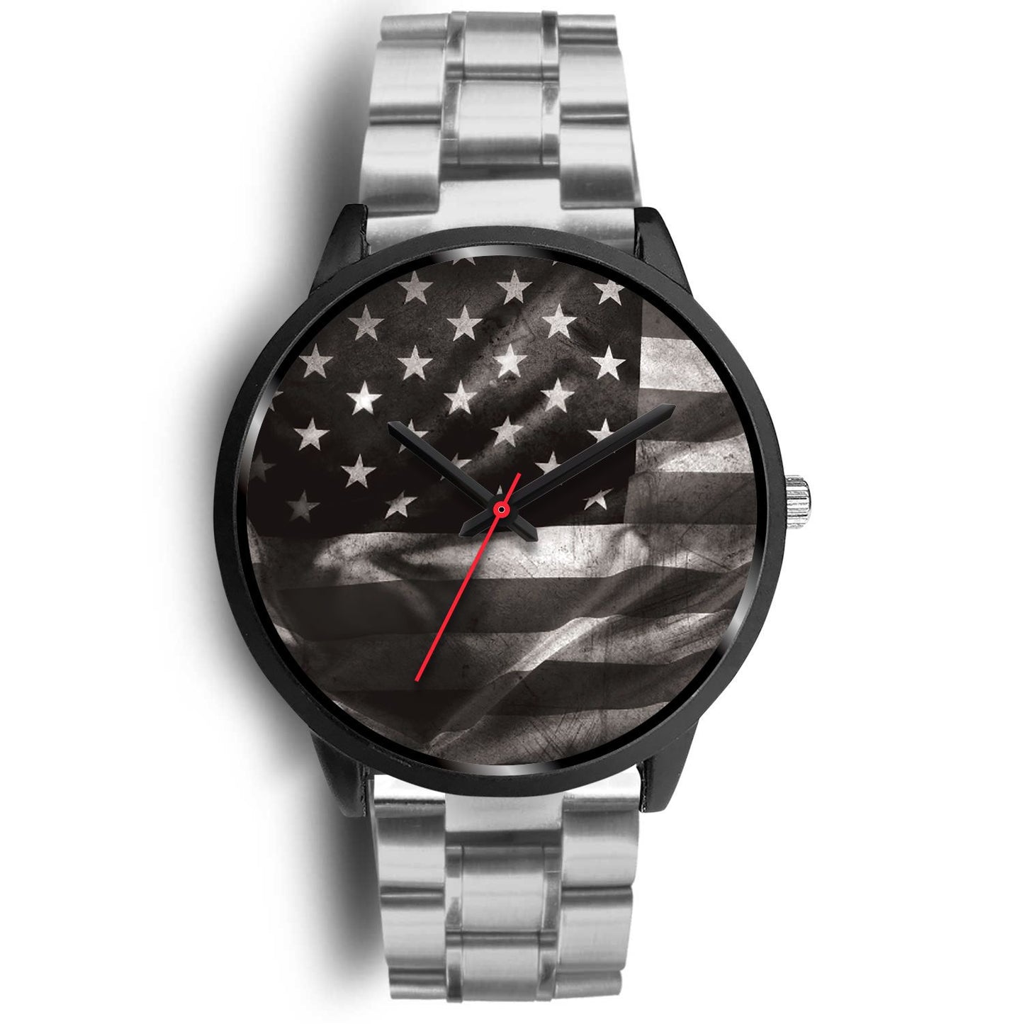USA Black Custom Stainless Steel Watch - Perfenq