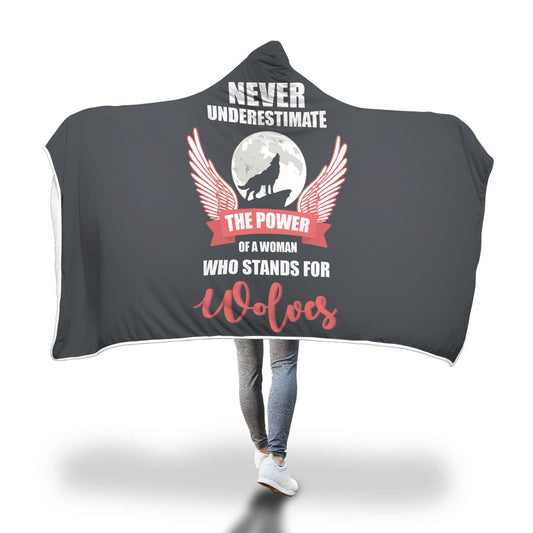 Woman Wolf Lover Hooded Blanket - Perfenq