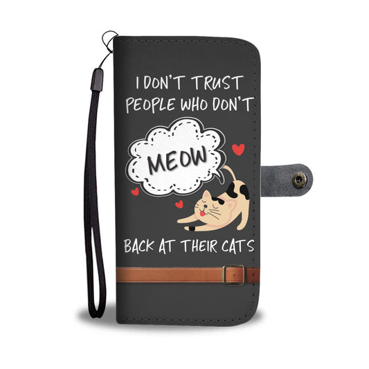 Meow Cat Lovers Phone Wallet Case