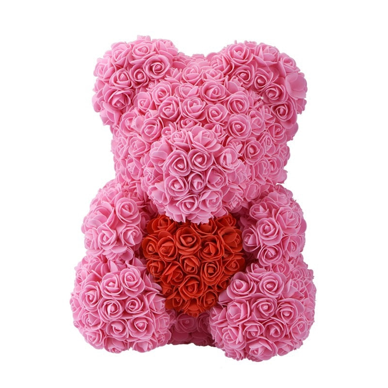 Rose Teddy Bear with Heart - Perfenq