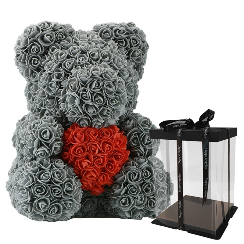 Rose Teddy Bear with Heart - Perfenq