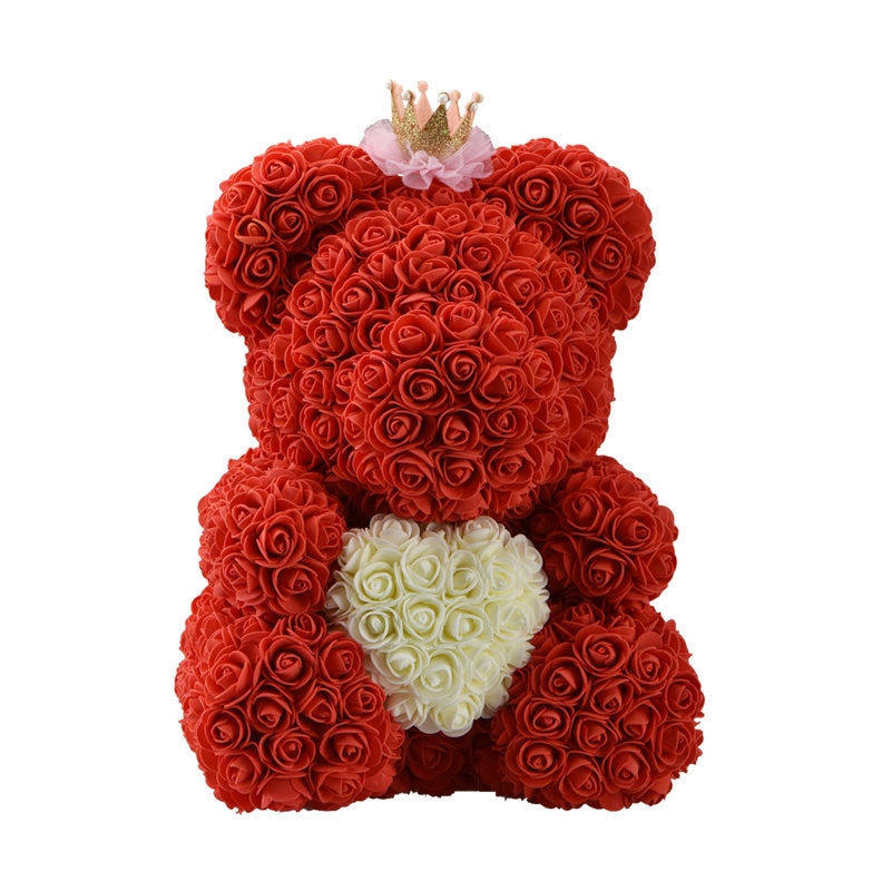 Rose Teddy Bear with Heart - Perfenq