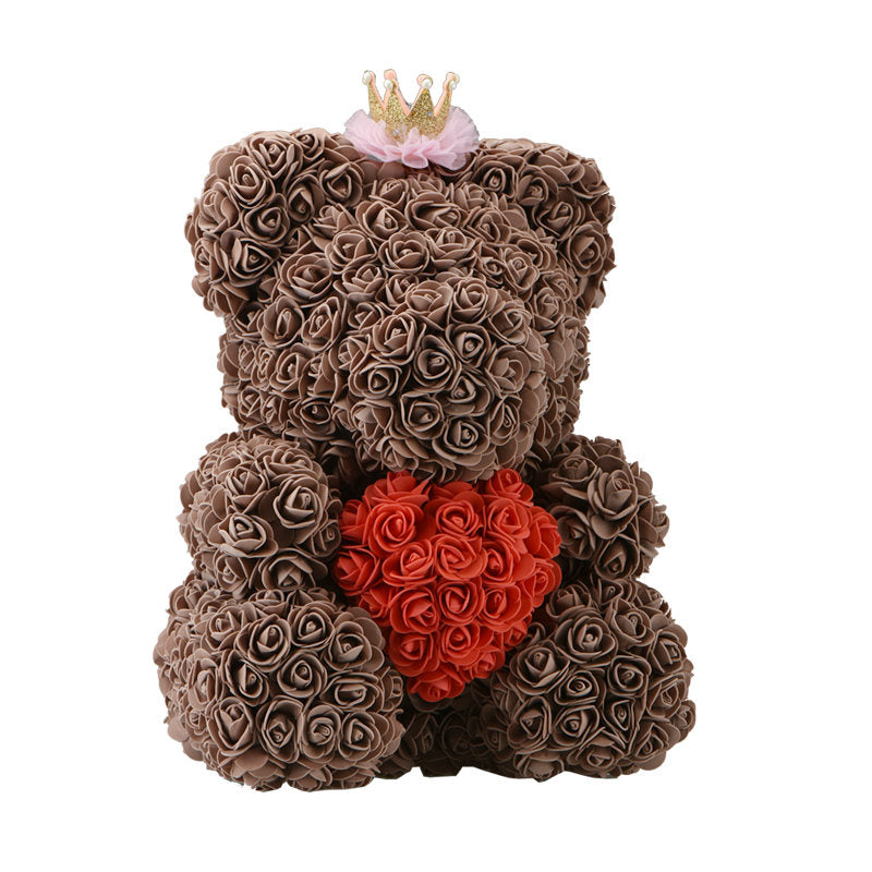 Rose Teddy Bear with Heart - Perfenq