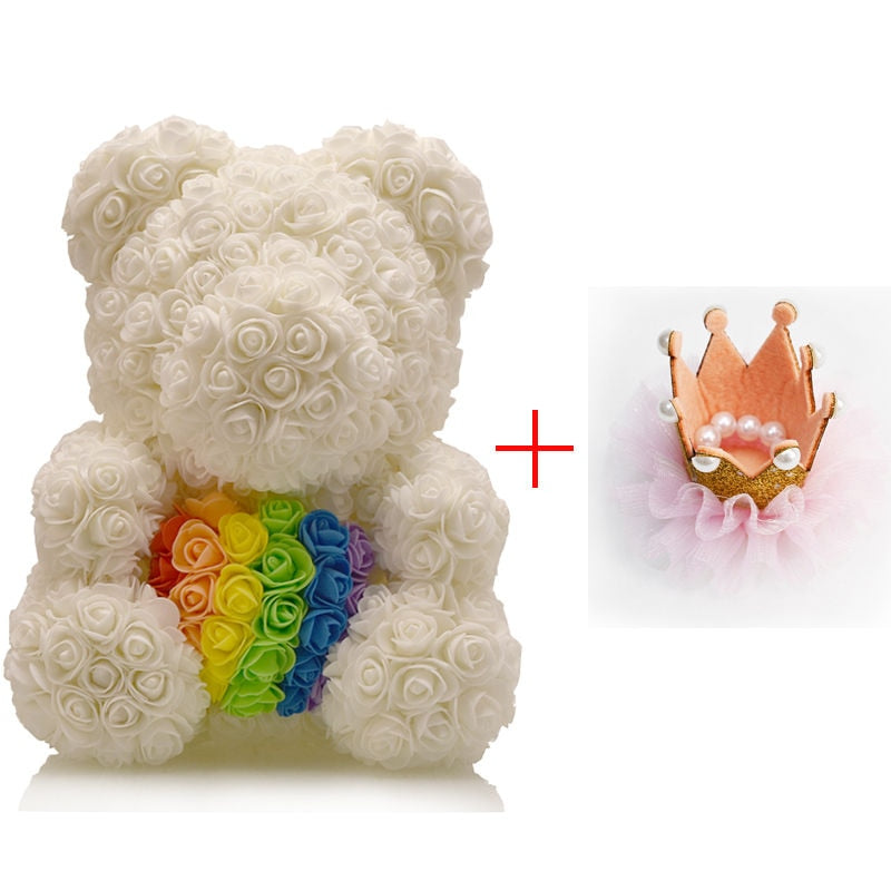 Rose Teddy Bear with Heart - Perfenq