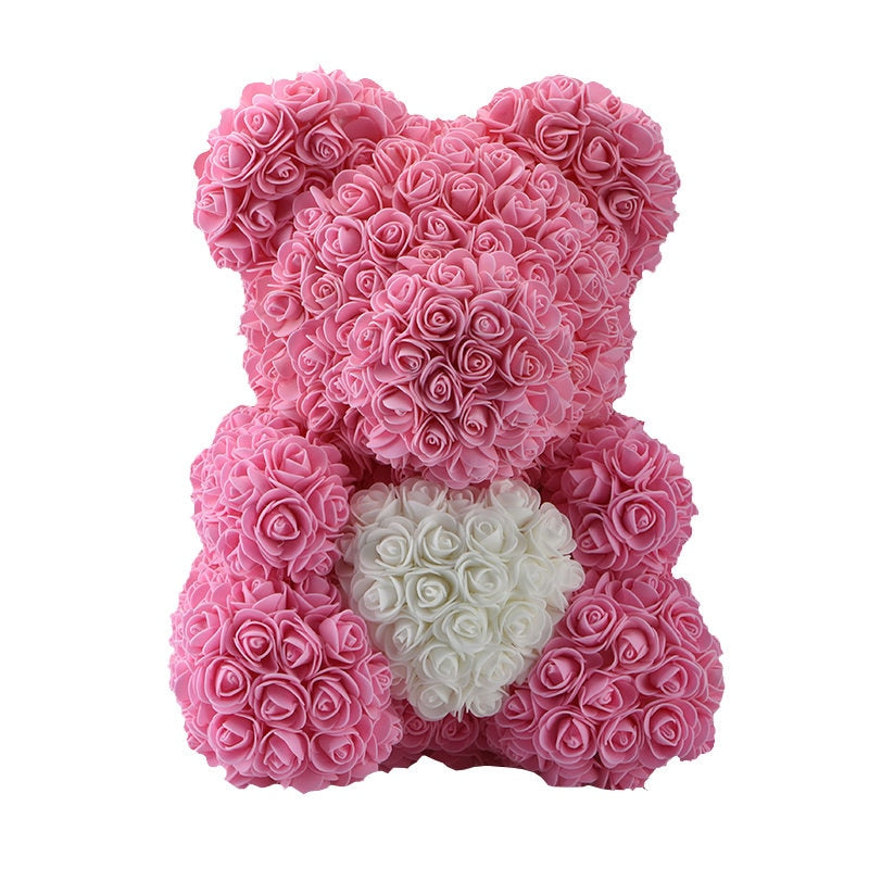 Rose Teddy Bear with Heart - Perfenq