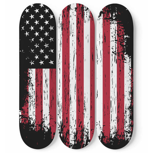USA 3 Skateboard Wall Art - Perfenq