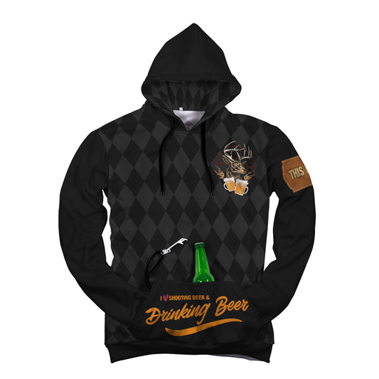 Drinking Beer Custom Designed Hoodie - Perfenq