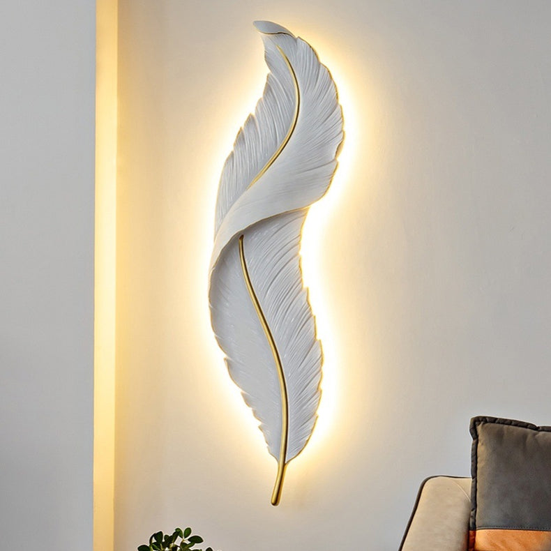 Modern Luxury Feather LED Lights For Wall