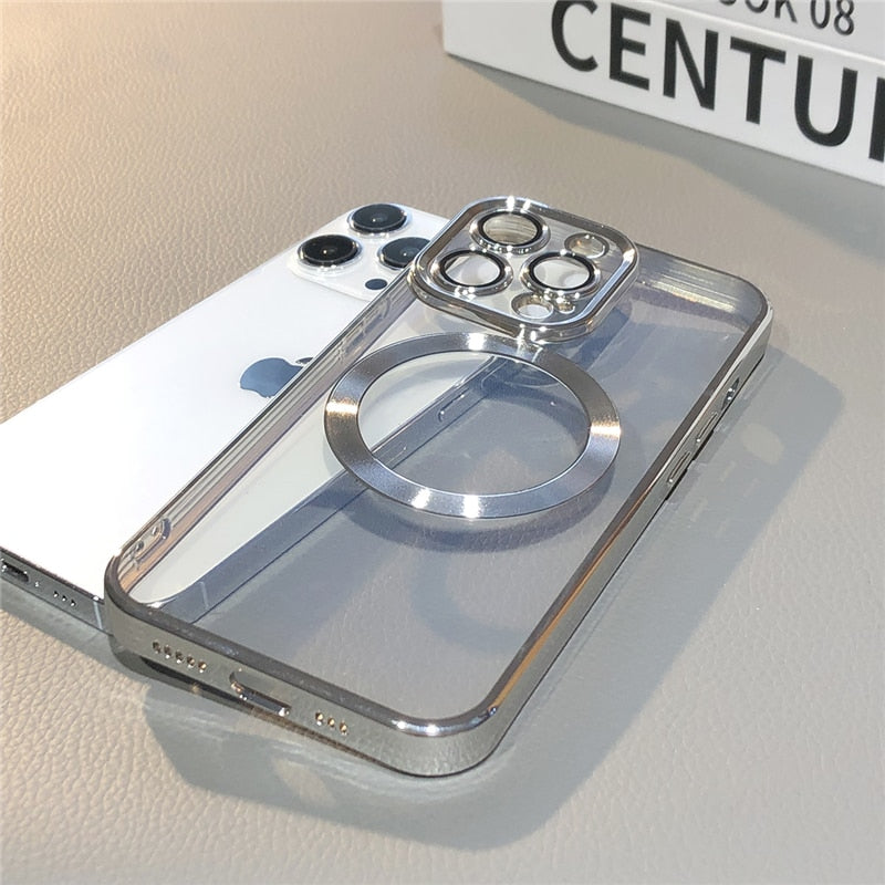 iPhone 14 Series Luxury Transparent Case With Magsafe