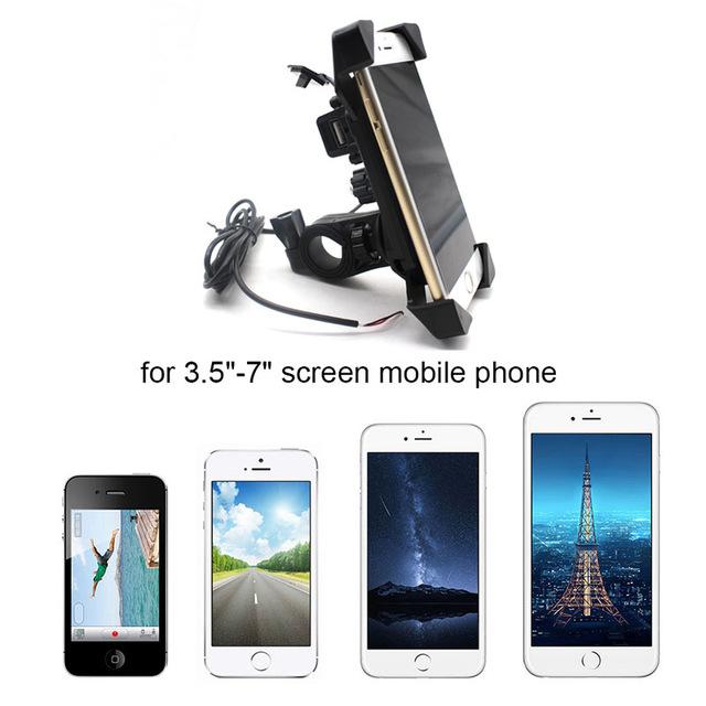 Universal Motorcycle Phone Mount With USB Charger - Perfenq