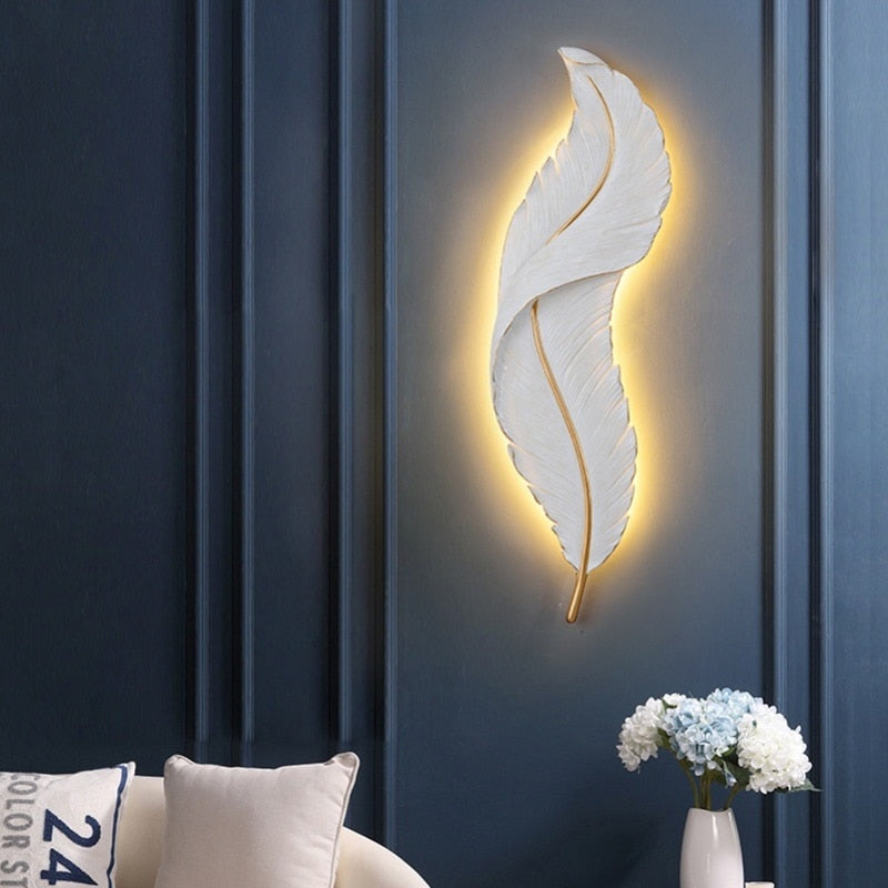 Modern Luxury Feather LED Lights For Wall