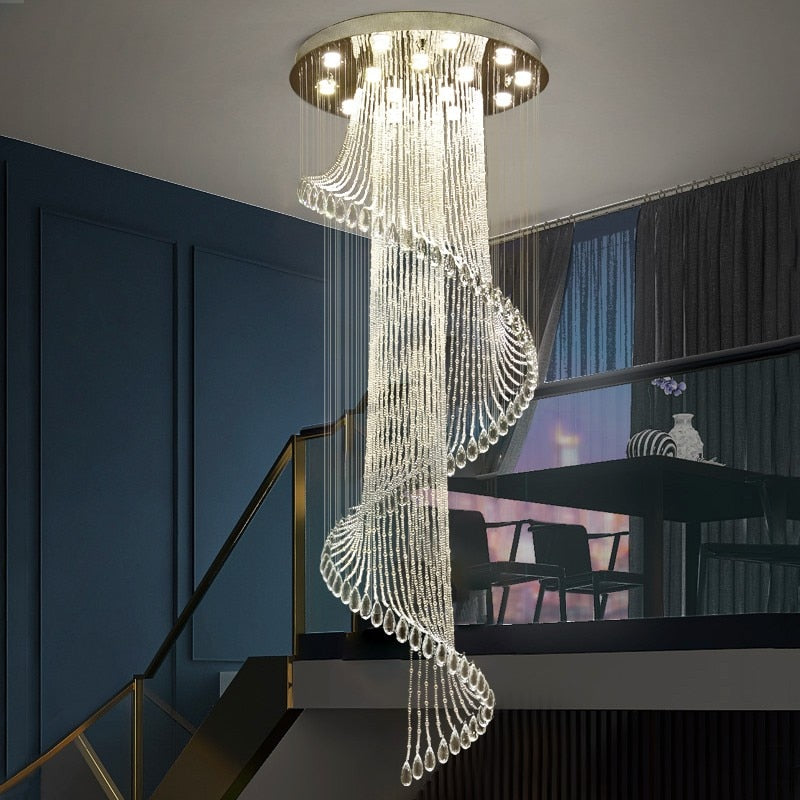 Minimalist Duplex Stair Chandelier with Modern Design
