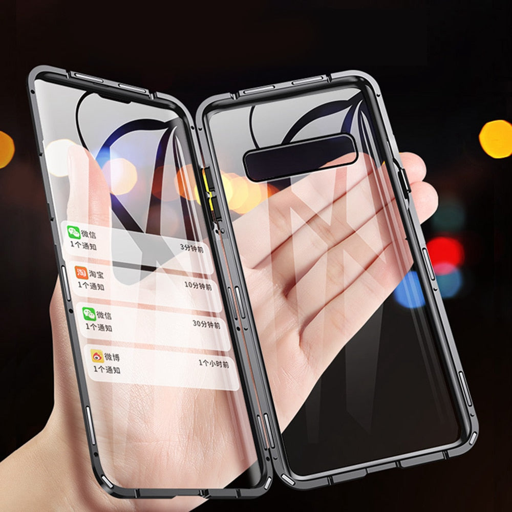 Magnetic Case for Samsung Galaxy (Double Sided) - S10 Plus, S9, S8, Note 9, 8 - Perfenq