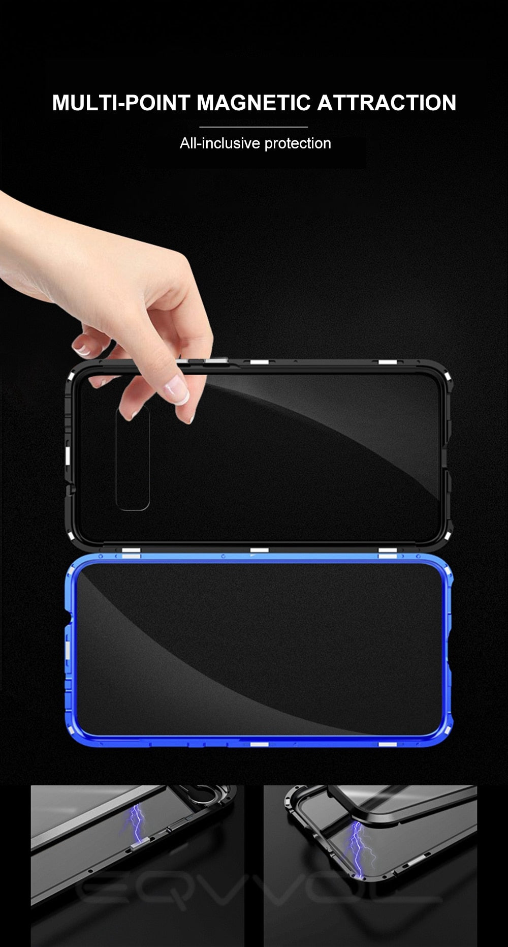 Magnetic Case for Samsung Galaxy (Double Sided) - S10 Plus, S9, S8, Note 9, 8 - Perfenq