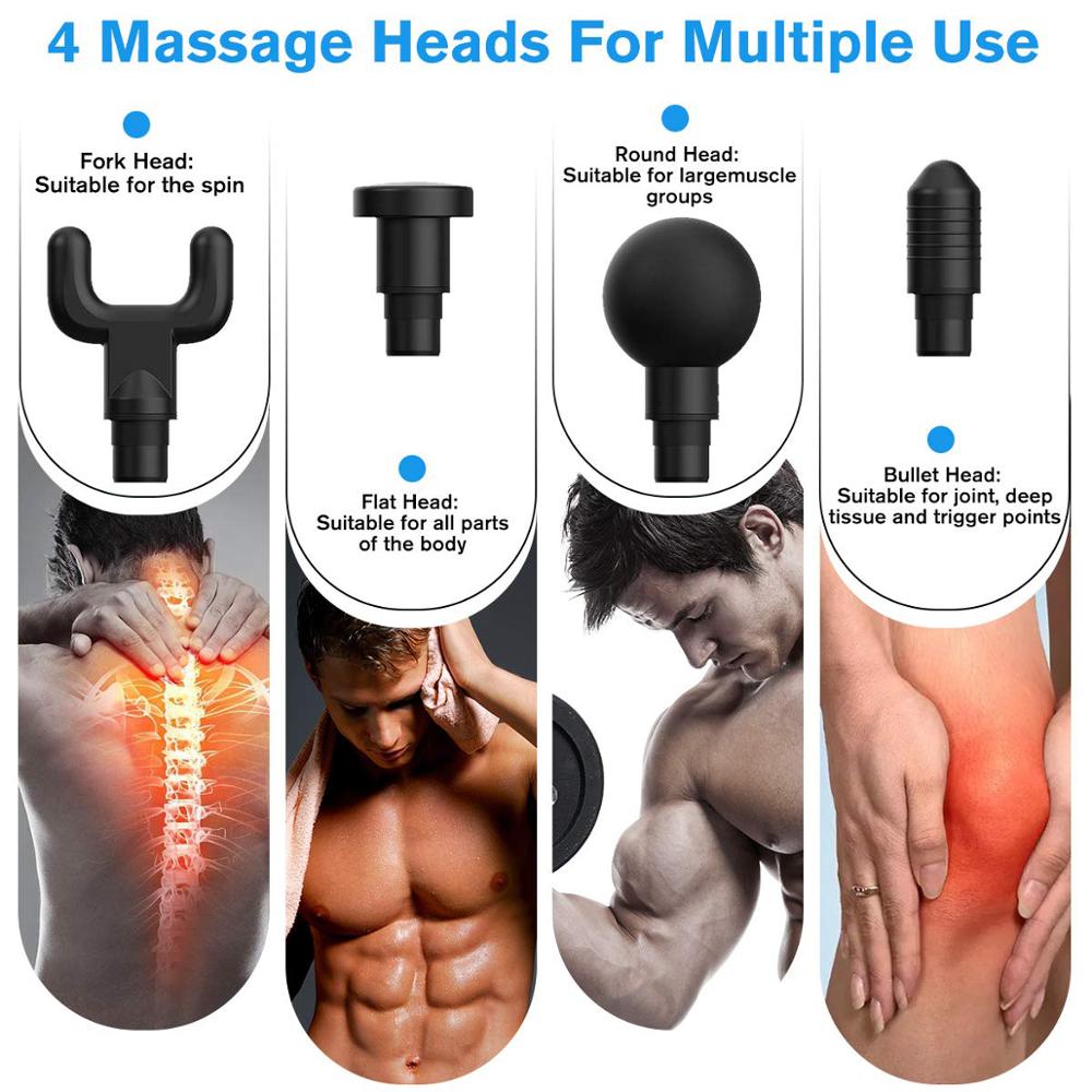 4 in 1 Electric Deep Tissue Massage Gun for Pain Relief & Muscle Relaxation - Perfenq