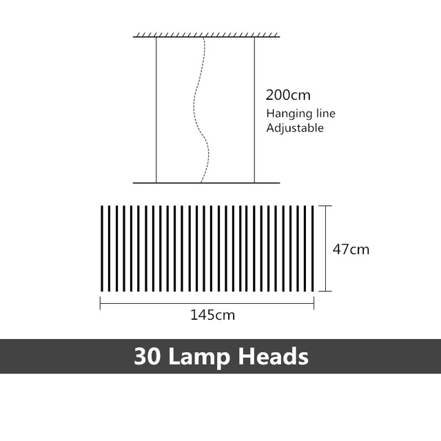 Modern LED Chandelier Lighting Nordic Black/White Office Pendant  Lamps