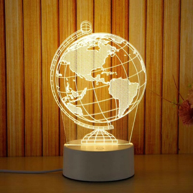 3D Transparent LED Night Lamps