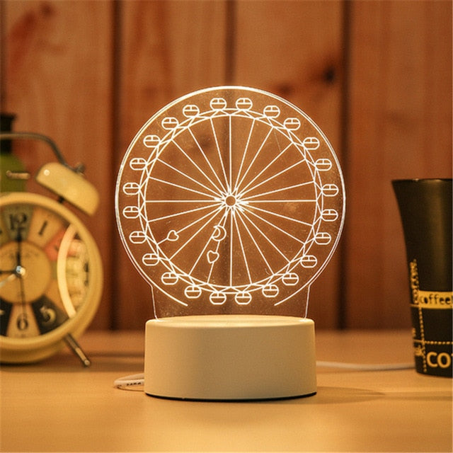 3D Transparent LED Night Lamps