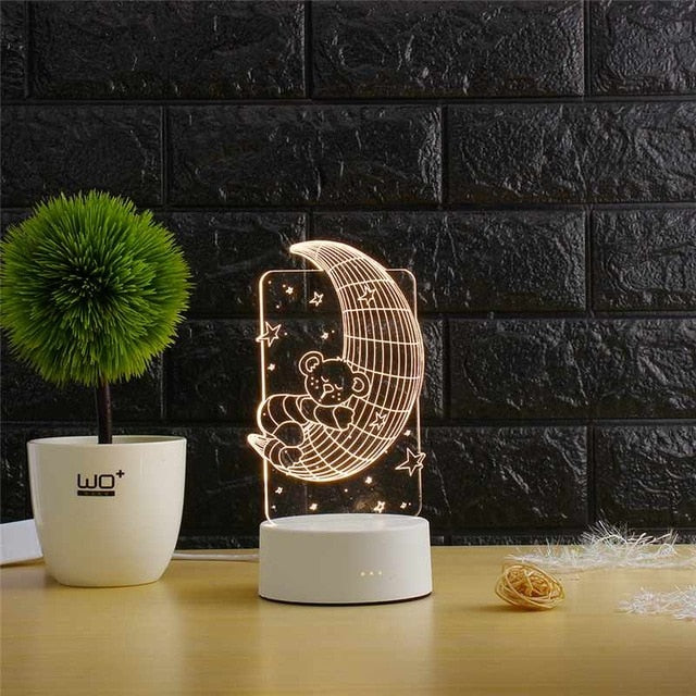 3D Transparent LED Night Lamps