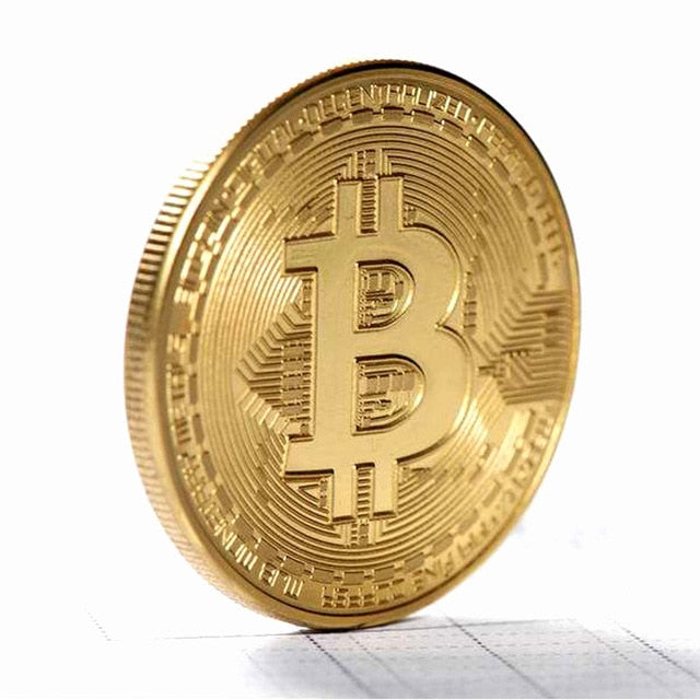 Gold & Silver Plated Bitcoin Coin (Metal)